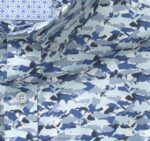 Apparel Blue Hidden Shark XB6RX455 Johnston & Murphy Men Printed Cotton Short-Sleeve Shirt - Image 2