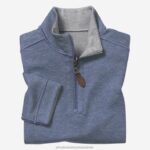 Apparel Blue/Light Gray XB6RX1370 Johnston & Murphy Boy Boys Reversible Solid Quarter Zip