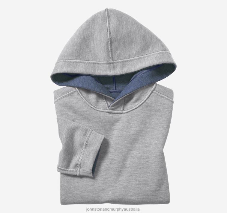 Apparel Blue/Light Gray XB6RX1376 Johnston & Murphy Boy Boys Reversible Solid Hoodie - Image 2