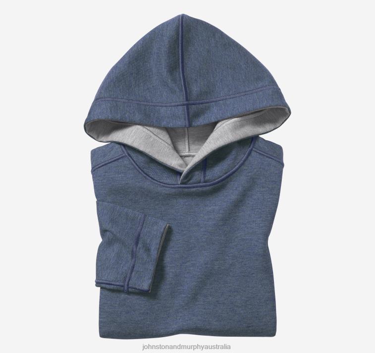 Apparel Blue/Light Gray XB6RX1376 Johnston & Murphy Boy Boys Reversible Solid Hoodie - Image 1