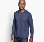 Apparel Blue/Light Gray XB6RX781 Johnston & Murphy Unisex Reversible Long-Sleeve Crewneck
