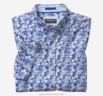 Apparel Blue Mouth Shark XB6RX409 Johnston & Murphy Men Printed Cotton Short-Sleeve Shirt - Image 4