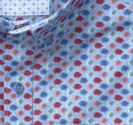 Apparel Blue Multi Fish XB6RX895 Johnston & Murphy Men Printed Cotton Short-Sleeve Shirt - Image 2