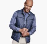 Apparel Blue/Navy XB6RX804 Johnston & Murphy Men Reversible Vest