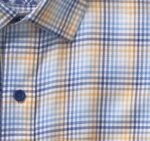 Apparel Blue/Orange Shadow Check XB6RX728 Johnston & Murphy Men Long-Sleeve Dress Shirt - Image 2