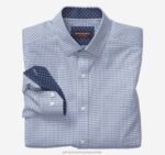 Apparel Blue Outlined Squares XB6RX785 Johnston & Murphy Men Long-Sleeve Dress Shirt
