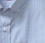 Apparel Blue/Pink Gingham XB6RX629 Johnston & Murphy Men XC4 Long-Sleeve Stretch-Woven Shirt - Image 2