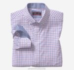 Apparel Blue/Pink Tattersall Check XB6RX580 Johnston & Murphy Men XC4 Long-Sleeve Stretch-Woven Shirt