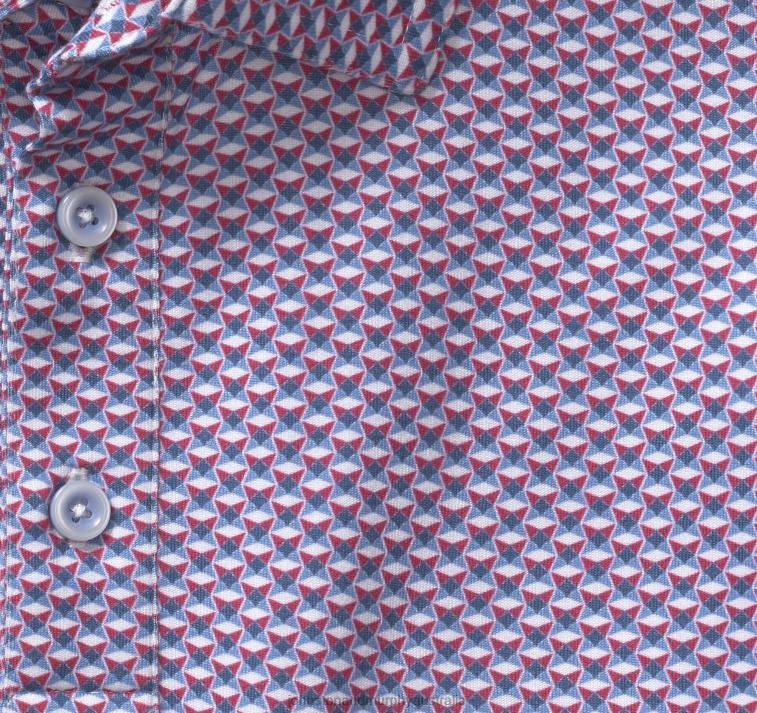 Apparel Blue/Red Four Points XB6RX554 Johnston & Murphy Men XC4 Print Performance Polo - Image 2