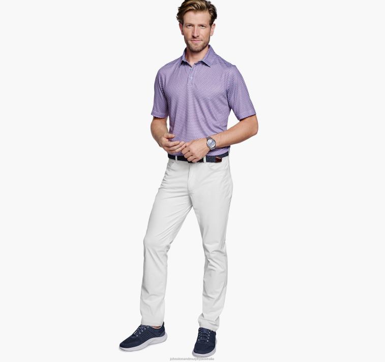 Apparel Blue/Red Four Points XB6RX554 Johnston & Murphy Men XC4 Print Performance Polo - Image 5