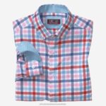 Apparel Blue/Red Large Multi Check XB6RX654 Johnston & Murphy Men XC4 Long-Sleeve Stretch-Woven Shirt