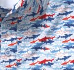Apparel Blue/Red Shark XB6RX597 Johnston & Murphy Men XC4 Print Performance Polo - Image 2