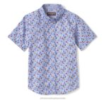 Apparel Blue Sailboat XB6RX1407 Johnston & Murphy Boy Boys Short-Sleeve Printed Shirt - Image 3