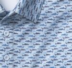 Apparel Blue Shark Print XB6RX666 Johnston & Murphy Men XC4 Performance Polo - Image 2