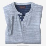 Apparel Blue Slub XB6RX537 Johnston & Murphy Men Short-Sleeve Henley