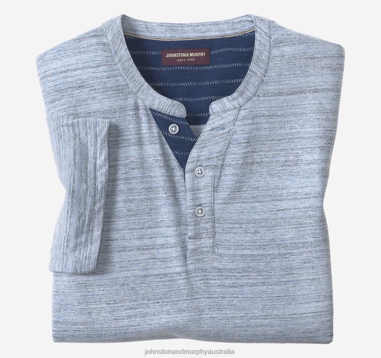 apparel_blue_slub_xb6rx537_johnston_murphy_men_short_sleeve_henley.jpg Apparel Blue Slub XB6RX537 Johnston & Murphy Men Short-Sleeve Henley - Image 1
