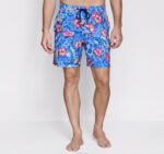 Apparel Blue Tropical Floral Print XB6RX626 Johnston & Murphy Men Swim Shorts