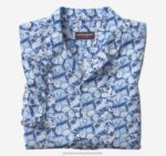 Apparel Blue Tropical Floral XB6RX501 Johnston & Murphy Men Short-Sleeve Camp Shirt