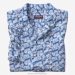 Apparel Blue Tropical Floral XB6RX501 Johnston & Murphy Men Short-Sleeve Camp Shirt