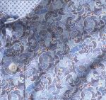 Apparel Blue Waves XB6RX643 Johnston & Murphy Men Printed Cotton Shirt - Image 2