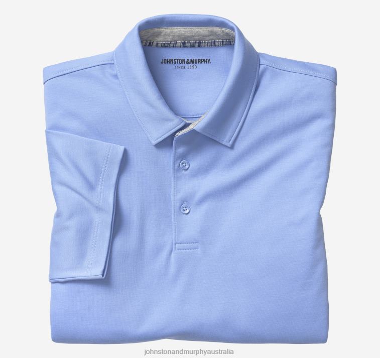 apparel_blue_xb6rx463_johnston_murphy_men_liquid_cotton_polo.jpg Apparel Blue XB6RX463 Johnston & Murphy Men Liquid Cotton Polo - Image 1