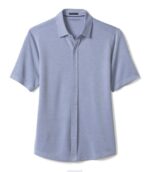 Apparel Blue XB6RX528 Johnston & Murphy Men Vintage Birdseye Button-Front Shirt - Image 3