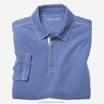 Apparel Blue XB6RX852 Johnston & Murphy Men Vintage Slub Long-Sleeve Polo