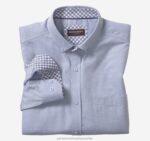 Apparel Blue XB6RX886 Johnston & Murphy Men Recycled Long-Sleeve Shirt