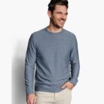 Apparel Blue XB6RX897 Johnston & Murphy Men Melange Pullover