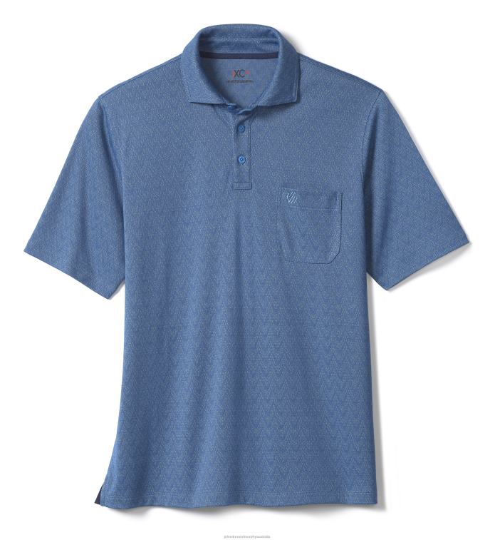 Apparel Blue Zigzag Diamond XB6RX635 Johnston & Murphy Men XC4 Jacquard Polo - Image 3