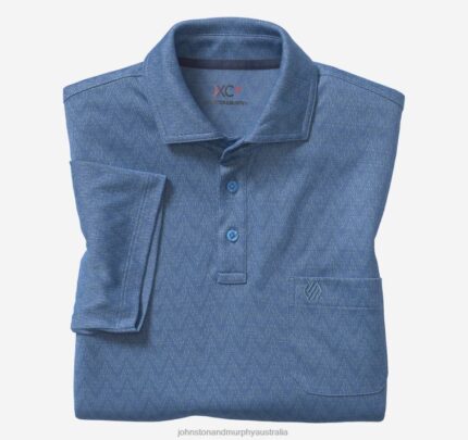 Apparel Blue Zigzag Diamond XB6RX635 Johnston & Murphy Men XC4 Jacquard Polo