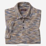 Apparel Brown/Blue XB6RX393 Johnston & Murphy Men Space-Dyed Polo