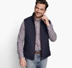 Apparel Brown Houndstooth/Navy XB6RX893 Johnston & Murphy Unisex Reversible Vest - Image 2