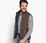 Apparel Brown Houndstooth/Navy XB6RX893 Johnston & Murphy Unisex Reversible Vest
