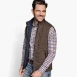 Apparel Brown Houndstooth/Navy XB6RX893 Johnston & Murphy Unisex Reversible Vest