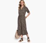 Apparel Brown Multi XB6RX1298 Johnston & Murphy Women Knit Jumpsuit - Image 2