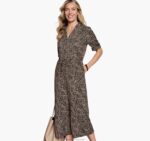 Apparel Brown Multi XB6RX1298 Johnston & Murphy Women Knit Jumpsuit