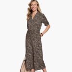 Apparel Brown Multi XB6RX1298 Johnston & Murphy Women Knit Jumpsuit