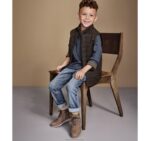 Apparel Brown XB6RX1429 Johnston & Murphy Boy Boys Antiqued Cotton Vest - Image 2
