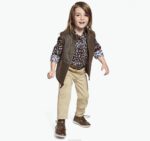 Apparel Brown XB6RX1429 Johnston & Murphy Boy Boys Antiqued Cotton Vest - Image 3