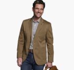 Apparel Brown XB6RX621 Johnston & Murphy Men Washed Cotton Blazer