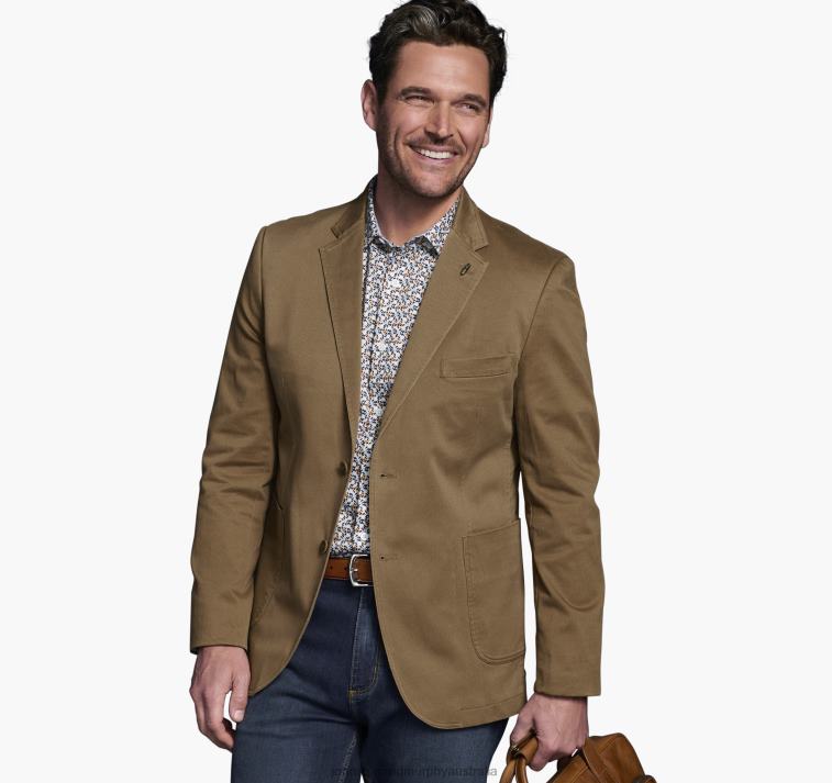 apparel_brown_xb6rx621_johnston_murphy_men_washed_cotton_blazer.jpg Apparel Brown XB6RX621 Johnston & Murphy Men Washed Cotton Blazer - Image 1