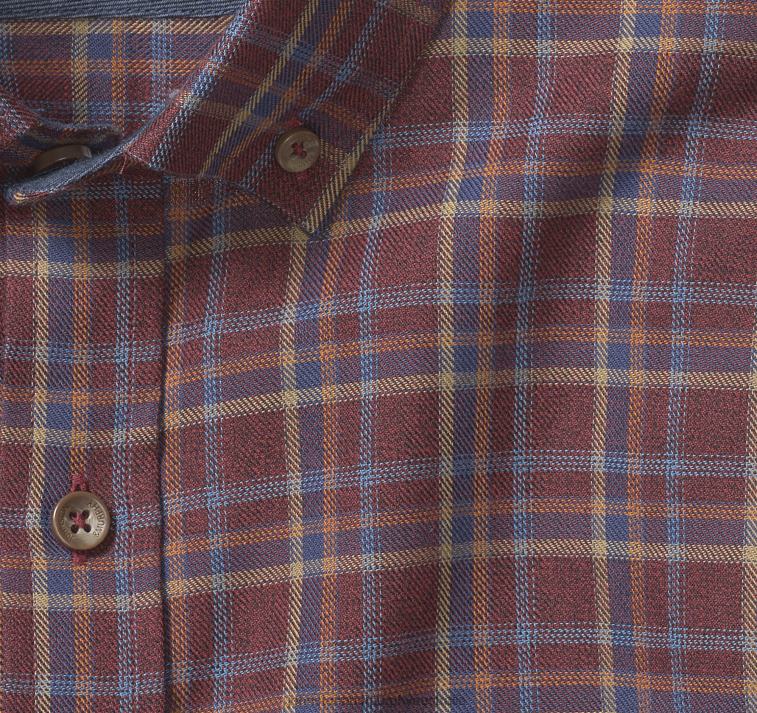 Apparel Burgundy Box Plaid XB6RX899 Johnston & Murphy Men Heathered Woven Shirts - Image 2