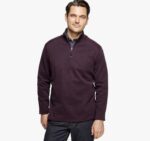 Apparel Burgundy/Charcoal XB6RX755 Johnston & Murphy Men Reversible Solid Quarter-Zip