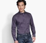 Apparel Burgundy Stacked Diamond XB6RX616 Johnston & Murphy Men Printed Cotton Shirt - Image 3