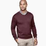 Apparel Burgundy XB6RX718 Johnston & Murphy Unisex V-Neck Sweater