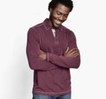 Apparel Burgundy XB6RX855 Johnston & Murphy Men Vintage Slub Long-Sleeve Polo - Image 2