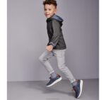 Apparel Charcoal/Blue XB6RX1374 Johnston & Murphy Boy Boys Reversible Solid Hoodie - Image 4