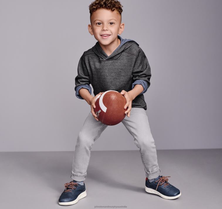 Apparel Charcoal/Blue XB6RX1374 Johnston & Murphy Boy Boys Reversible Solid Hoodie - Image 5