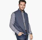 Apparel Charcoal/Blue XB6RX695 Johnston & Murphy Men Reversible Solid Vest - Image 2